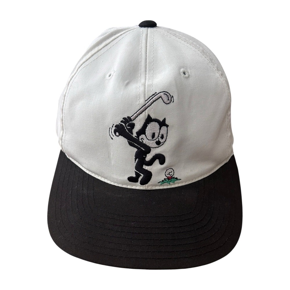 ANNCO Felix the Cat Golf Snapback Hat Men's Adjustable Cream Black Green
